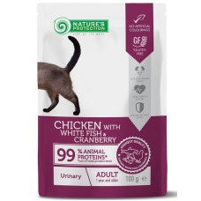Вологий корм для котів Nature's Protection Urinary з куркою, білою рибою та журавлиною 100 г NPUPF63654