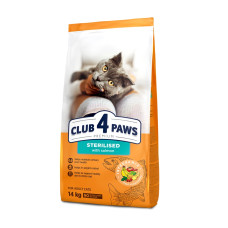 Сухий корм для стерилізованих котів Club 4 Paws Sterilized із лососем 14 кг B4631501