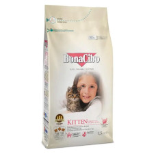 Сухой корм для котят BonaCibo Kitten Chicken & Rice with Anchovy с курицей, анчоусами и рисом 1,5 кг BC406083