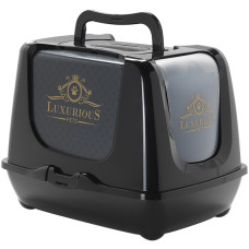 Закритий туалет для котів Moderna Trendy Cat Luxurious із вугільним фільтром чорний 57,4х44,8х42,7 см C245015AA