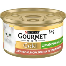 Вологий корм для котів Gourmet Gold паштет із качкою, морквою та шпинатом по-французьки 85 г 12592088