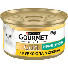 Вологий корм для котів Gourmet Gold з куркою та морквою 85 г 12530996