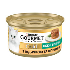 Вологий корм для котів Gourmet Gold з індичкою та шпинатом 85 г 12530862