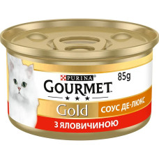 Вологий корм для котів Gourmet Gold Соус Де-люкс з яловичиною 85 г 12530870