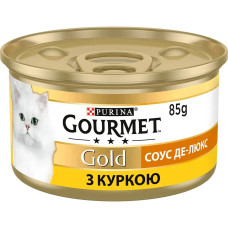 Вологий корм для котів Gourmet Gold Соус Де-люкс з куркою 85 г 12592689
