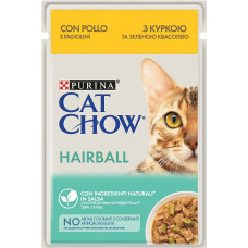 Вологий корм для котів Cat Chow Hairball шерстевивідний з куркою та зеленою квасолею 85 г 12527604
