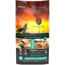 Сухий корм для дорослих собак великих порід Ambrosia Grain Free Dog Adult Turkey & Chicken з свіжою індичкою та куркою 12 кг 865501