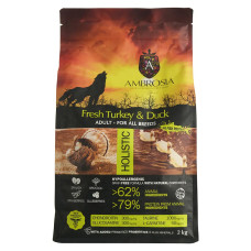 Сухий корм для дорослих собак усіх порід Ambrosia Grain Free Dog Adult Fresh Turkey & Duck з свіжою індичкою та качкою 2 кг 865496