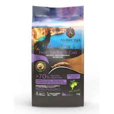 Сухий корм для дорослих собак Ambrosia Mediterranean Dog Adult Fresh Sardine & Cod з свіжою сардиною та тріскою 5 кг 1305616
