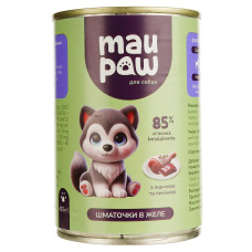 Полнорационный корм для взрослых собак MAU PAW с индейкой и печенью в желе 415 г 833465