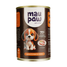 Повнораціонний корм для дорослих собак MAU PAW з птицею в соусі 415 г 833468