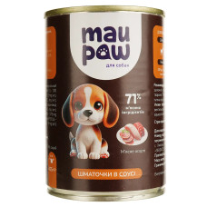 Повнораціонний корм для дорослих собак MAU PAW м’ясне асорті в соусі 415 г 833469
