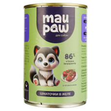 Полнорационный корм для взрослых собак MAU PAW с говядиной в желе 415 г 833467