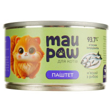 Полнорационный корм для взрослых котов MAU PAW паштет мясной с рыбой 100 г 833473