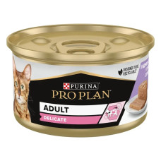 Вологий корм для котів Purina Pro Plan Adult Delicate мус з індичкою 85 г 12514185