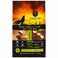 Сухий корм для дорослих собак усіх порід Ambrosia Grain Free Dog Adult Fresh Turkey & Duck з свіжою індичкою та качкою 12 кг 865497