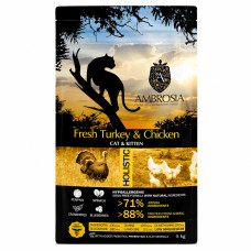 Сухий корм для кошенят Ambrosia Grain Free Kitten & Cat Fresh Turkey & Chicken з свіжою індичкою та куркою 5 кг 1305602
