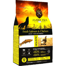 Сухий корм для дорослих собак малих порід Ambrosia Grain Free Adult Chicken & Fresh Salmon з свіжою куркою та лососем 6 кг 1305597