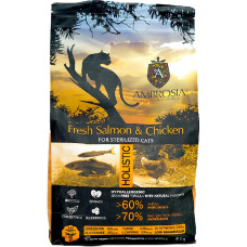 Сухий корм для стерилізованих котів Ambrosia Grain Free Sterilized Cat Fresh Salmon & Chicken зі свіжим лососем та куркою 5 кг 1305603