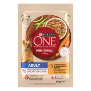 Влажный корм для собак Purina One Mini с курицей, морковью, зел. фасолью 85 г 12586851