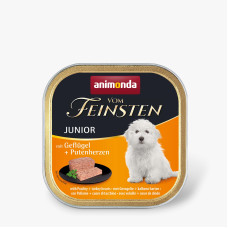 Вологий корм для цуценят Animonda Vom Feinsten Junior Poultry + Turkey hearts з м'ясом птиці та індичими серцями 150 г