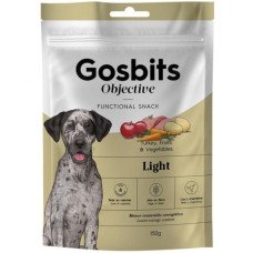 Ласощі для собак Gosbits Objective Light для підтримки нормальної ваги з індичкою, фруктами та овочами 150 г