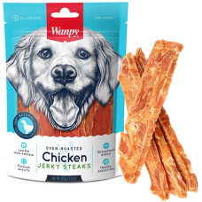 Лакомство для собак Wanpy Chicken Jerky Steaks вяленое куриное филе полосками 100 г CA-03H