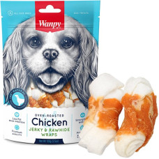 Лакомство для собак Wanpy Chicken Jerky Rawhide Wraps кость с вяленой курицей 100 г CD-08H