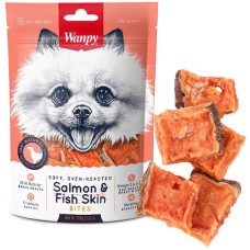 Ласощі для собак Wanpy Salmon Fish Skin Bites філе лосося 100 г FA-31