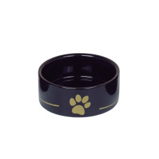 Миска для собак и котов Nobby Golden Paw керамическая черная Ø 12.5x4.5 см 250 мл