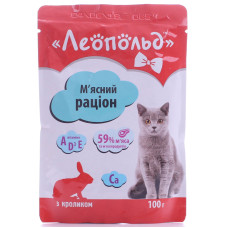 Вологий корм для котів Леопольд з кроликом 100 г