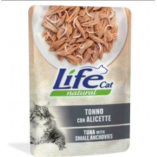 Влажный корм для котов LifeCat Tuna with small anchovies тунец с анчоусами 70 г 10123