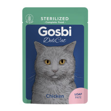 Вологий корм для стерилізованих котів Gosbi DeliCat Sterilized Chicken Loaf курячий рулет 70 г