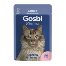 Вологий корм для котів Gosbi DeliCate Chicken and Salmon Loaf курячий та лососевий рулет 70 г