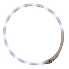 Ошейник для собак LED светящийся белый 70 см 6640