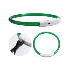 Ошейник для собак LED светящийся зеленый 35 см 6656