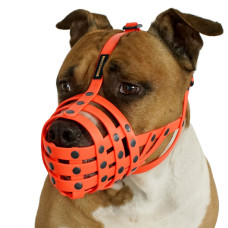 Намордник для собак BronzeDog Питбуль водоотталкивающий оранжевый 35х8 см 4913/Т