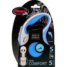 Поводок-рулетка для собак Flexi New Comfort S до 15 кг синяя лента 5 м 43530