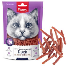 Лакомство для котов Wanpy Duck Jerky Strips полоски из вяленой утки 80 г DA-02S-01