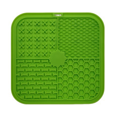 Коврик для слизывания для собак и котов EcoToys антистресс силиконовый зеленый 20х20 см 67722