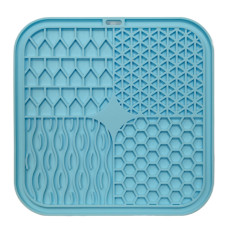 Коврик для слизывания для собак и котов EcoToys антистресс силиконовый голубой 20х20 см 67762