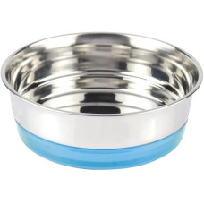 Миска для собак и котов Сroci Neon антискользящая металлическая голубая Ø 14 см 470 мл C6059006