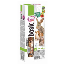 Ласощі для гризунів та кроликів Lolo Pets Smakers 3 в 1 фрукти, овочі, плоди ріжкового дерева 135 г LO-71112