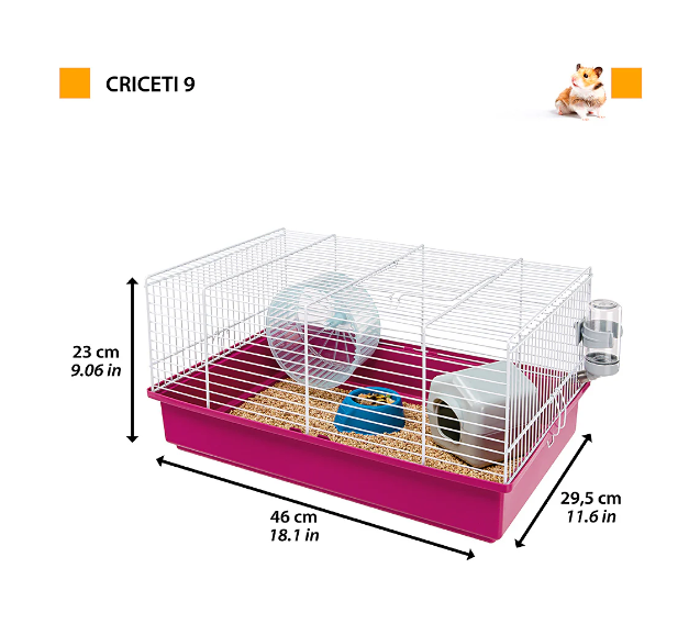 Клетка для хомяков Ferplast Criceti 9 фиолетовая 46х29.5х23 см 57009411 - 2 Клетка для хомяков Ferplast Criceti 9 фиолетовая 46х29.5х23 см 57009411 - zoo-expert.com.ua - 2