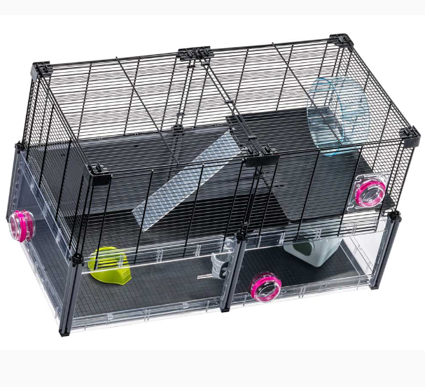 Модульная клетка для хомяков и мышей Ferplast Multipla Hamster с аксессуарами черная 72.5x37.5x42 см 57007217 - zoo-expert.com.ua - 6