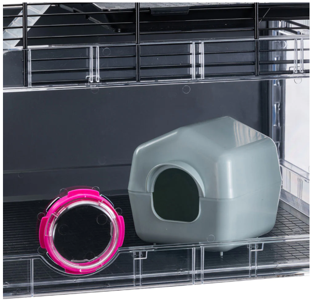 Модульная клетка для хомяков и мышей Ferplast Multipla Hamster с аксессуарами черная 72.5x37.5x42 см 57007217 - zoo-expert.com.ua - 8