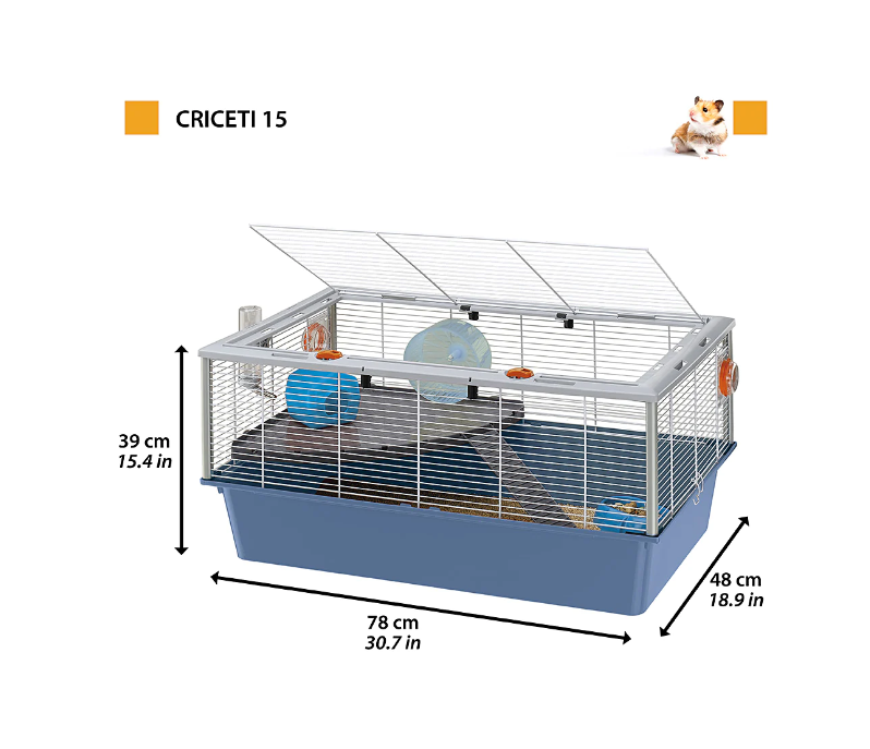 Клетка для грызунов Ferplast Criceti 15 с открывающейся крышей голубая 78х48х39 см 57011811 - 2 Клетка для грызунов Ferplast Criceti 15 с открывающейся крышей голубая 78х48х39 см 57011811 - zoo-expert.com.ua - 2