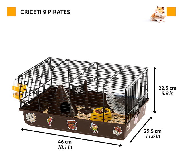 Клетка для хомяков Ferplast Criceti 9 Pirates черная 46х29.5х23 см 57009061 - zoo-expert.com.ua - 2
