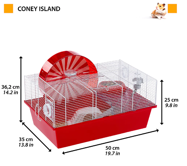 Клетка для грызунов Ferplast Coney Island красная 50x35x25 57003070 - 2 Клетка для грызунов Ferplast Coney Island красная 50x35x25 57003070 - zoo-expert.com.ua - 2