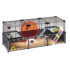 Модульная клетка для хомяков и мышей Ferplast Multipla Hamster Lagre с аксессуарами черная 107.5x37.5x42 см 57007417